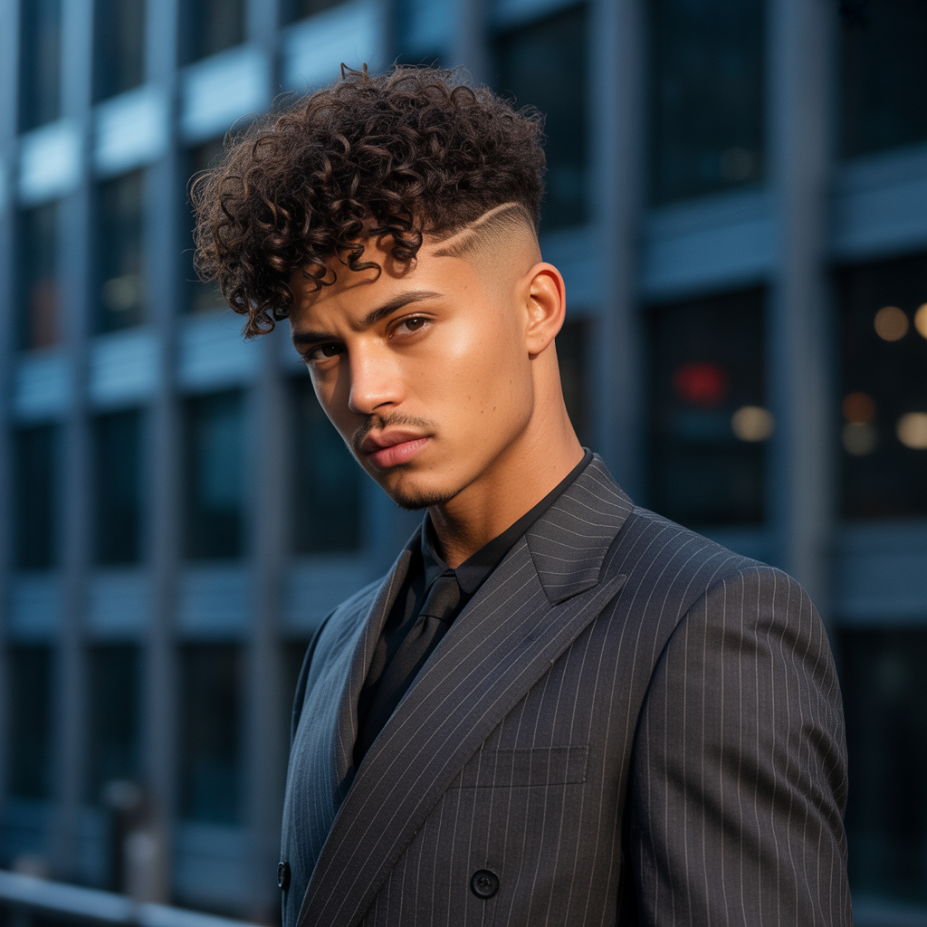 curly fade haircut