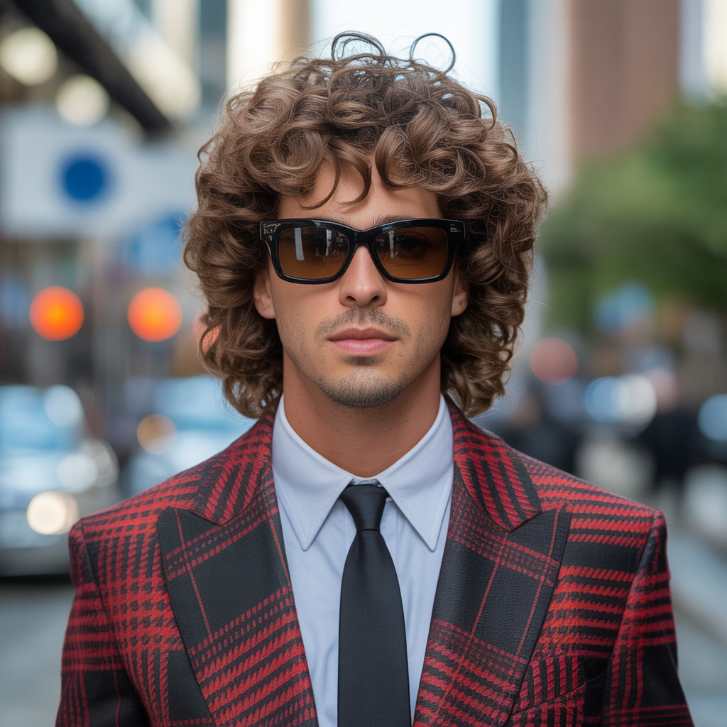 curly mullet men