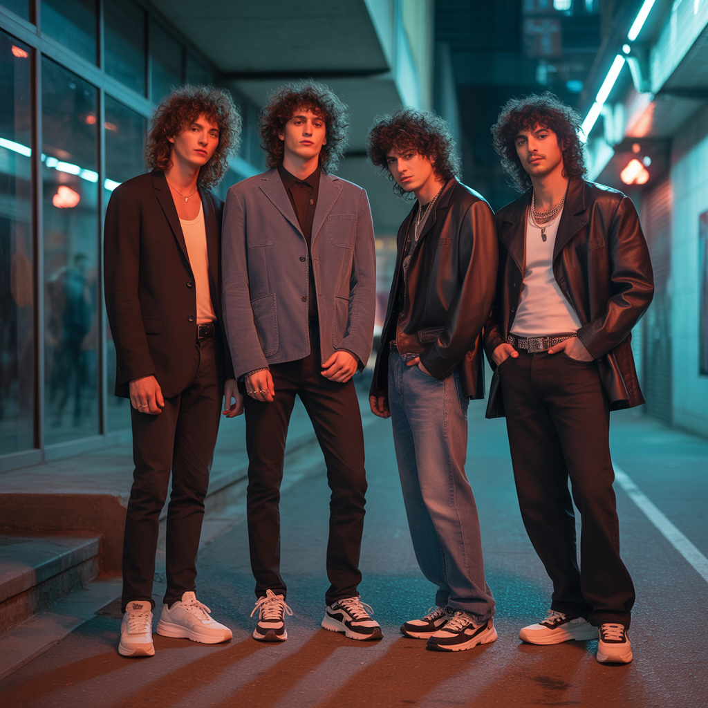curly mullet men