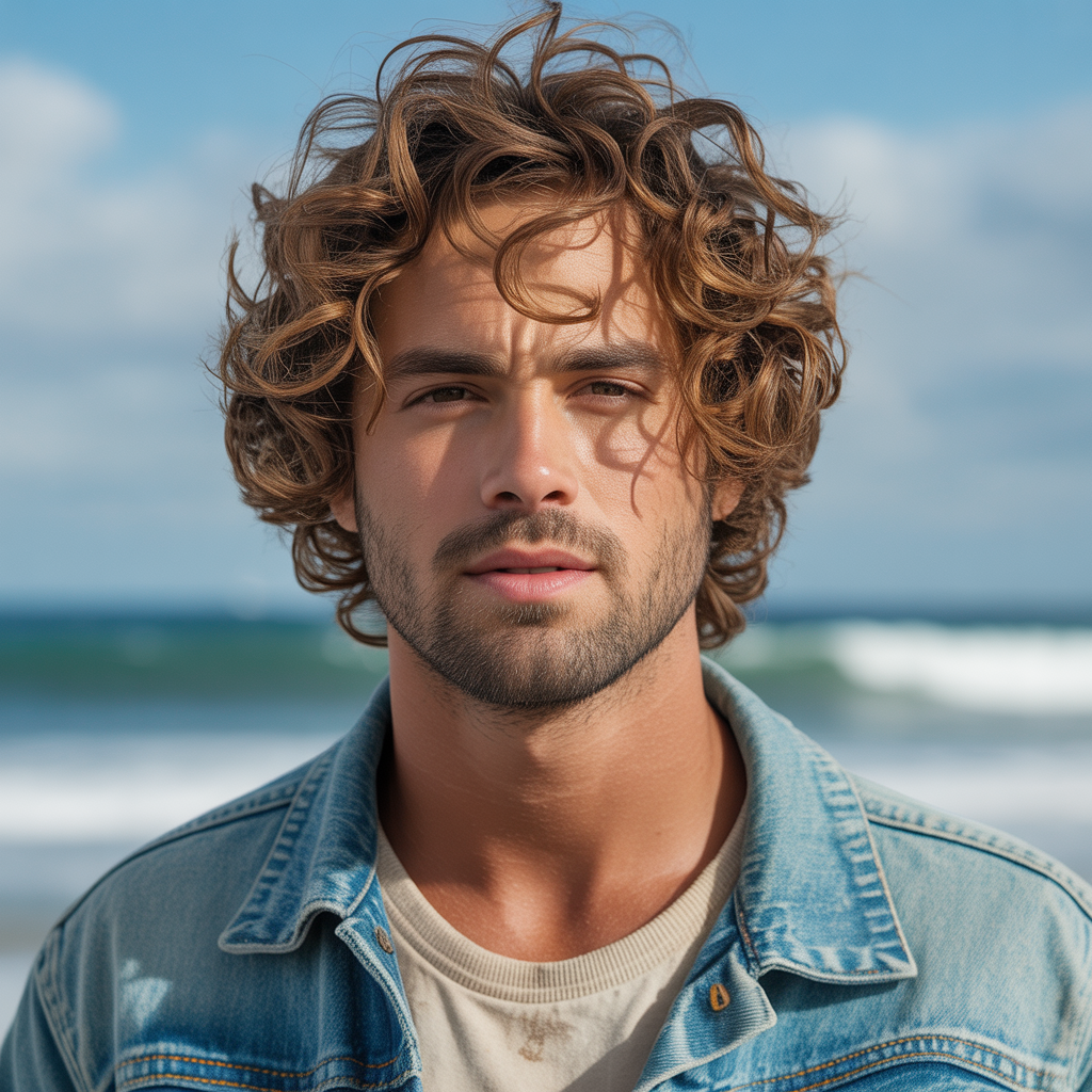 curly surfer hair