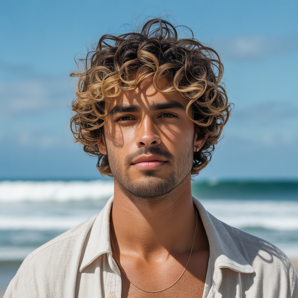 curly surfer hair