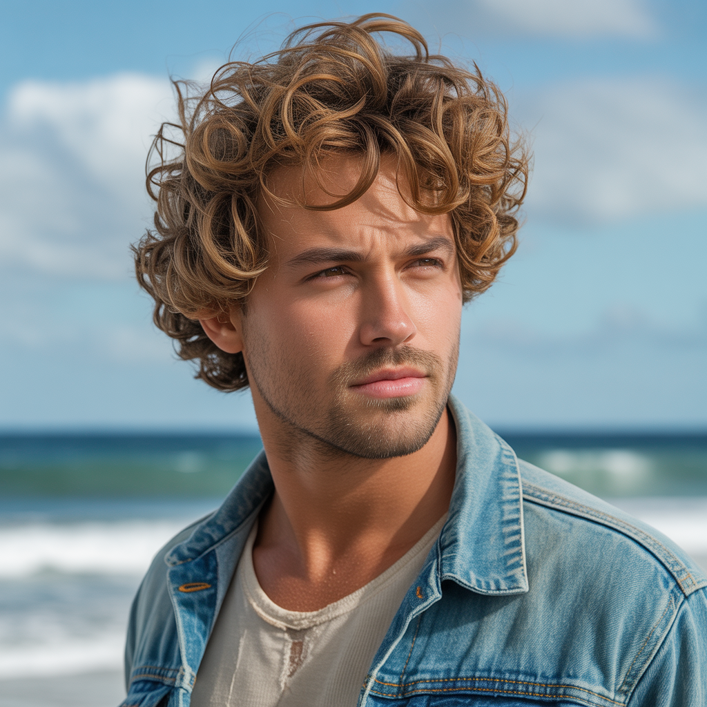 curly surfer hair