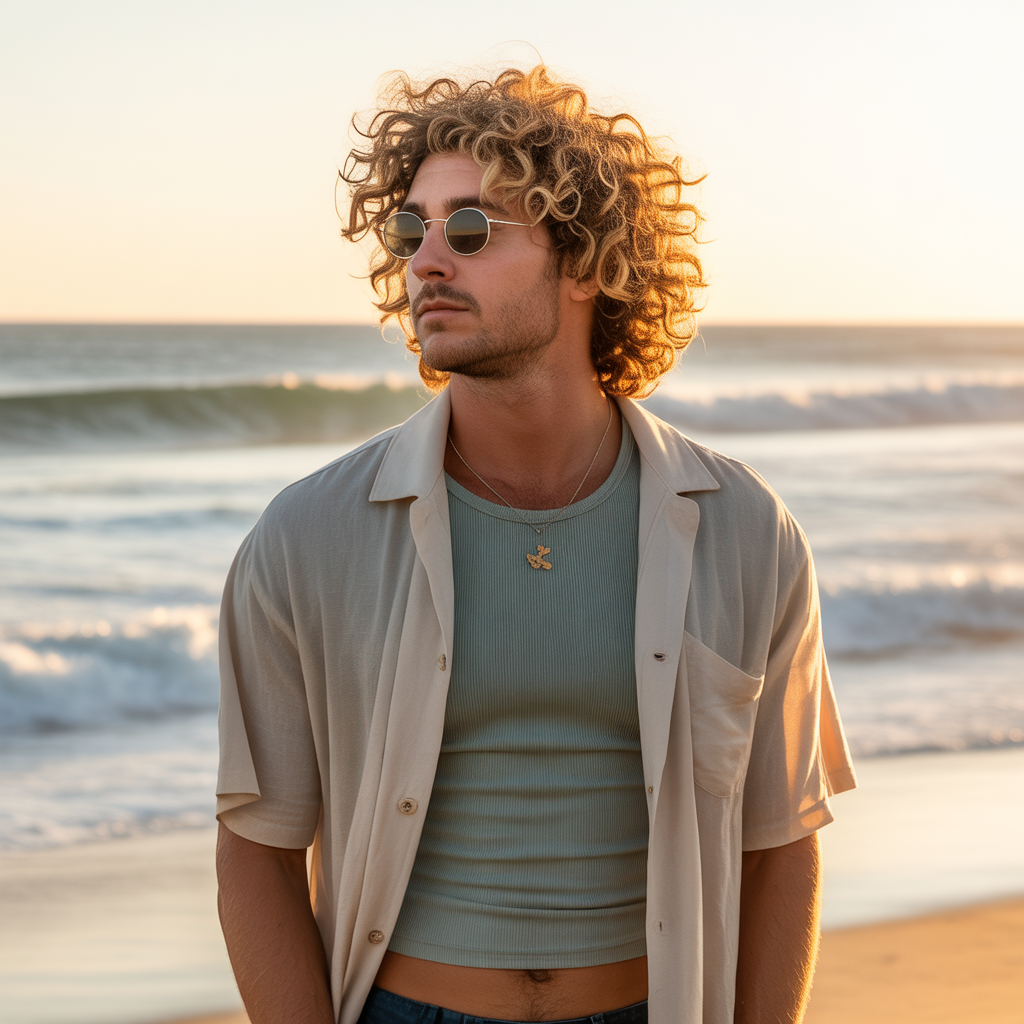 curly surfer hair