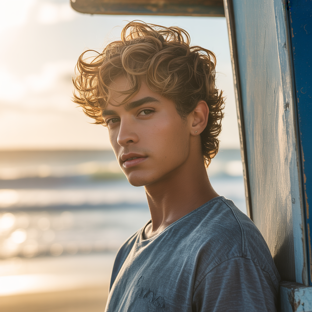curly surfer hair