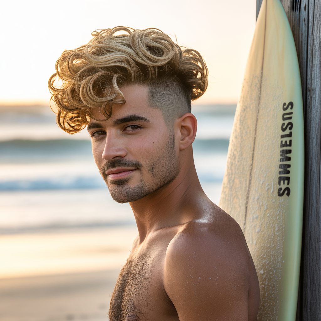 curly surfer hair