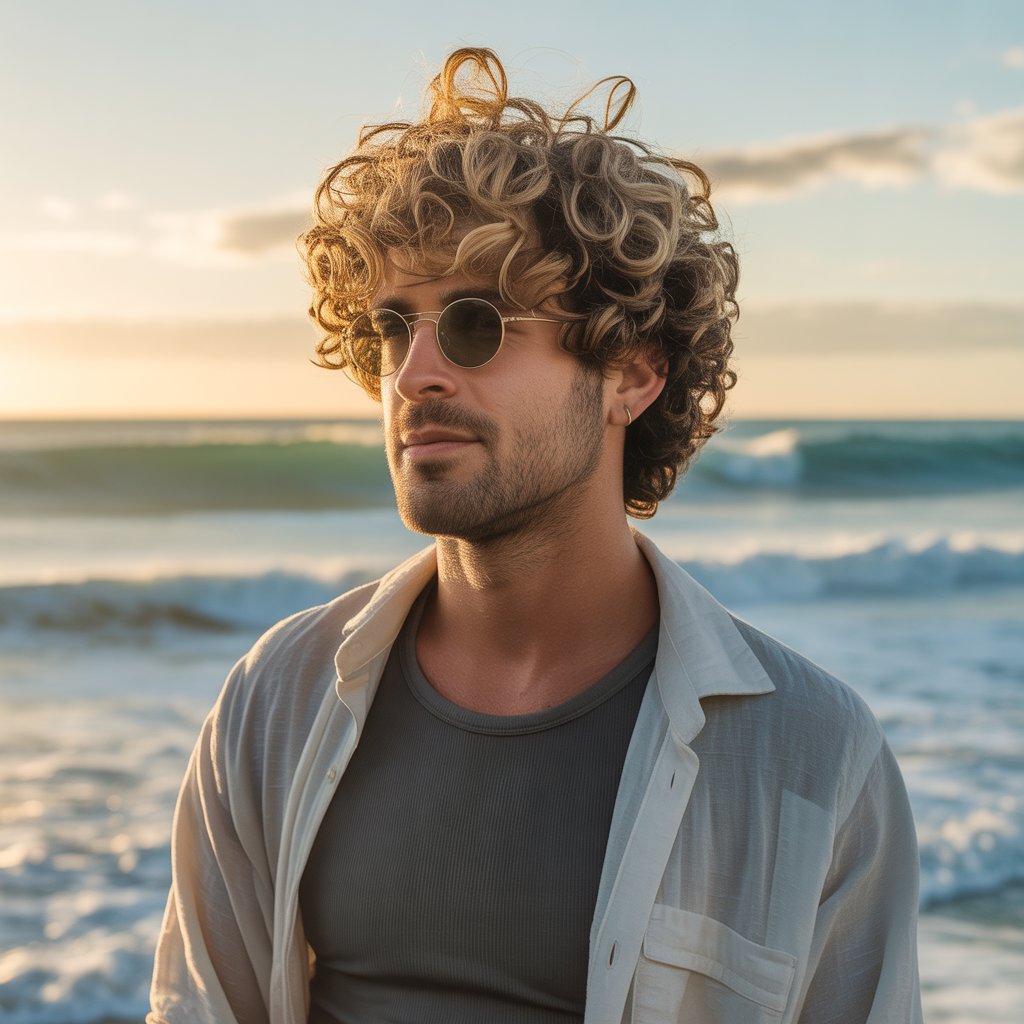 curly surfer hair