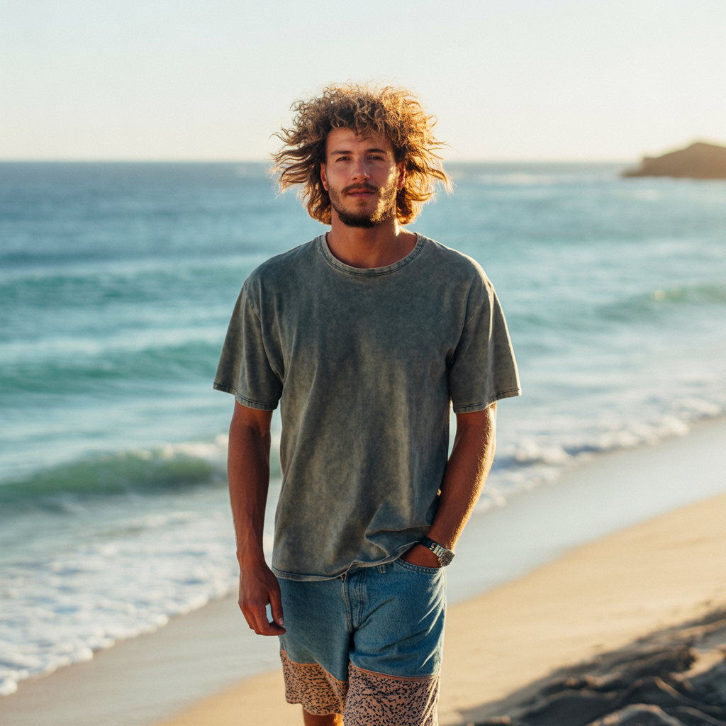 curly surfer hair