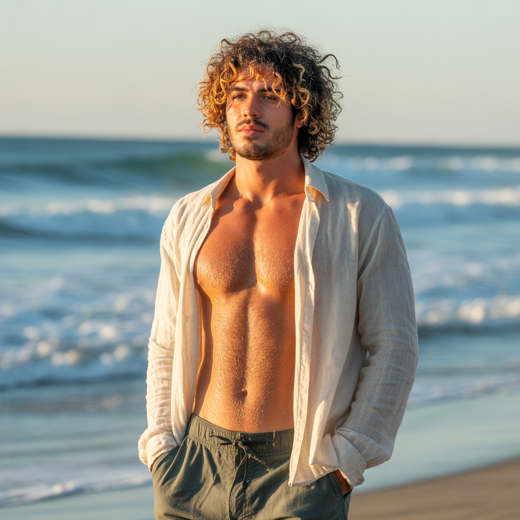 curly surfer hair