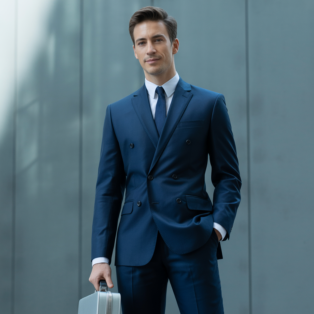 dark blue suit