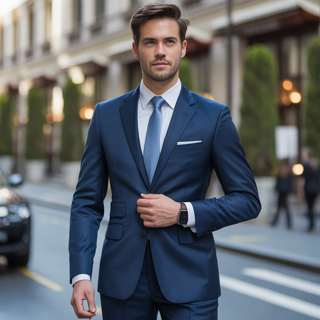 dark blue suit
