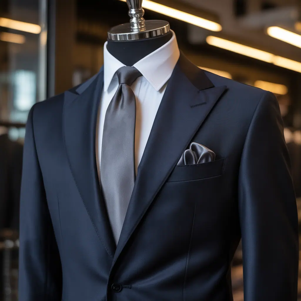 dark blue suit
