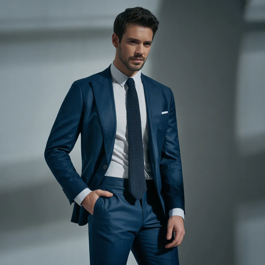 dark blue suit