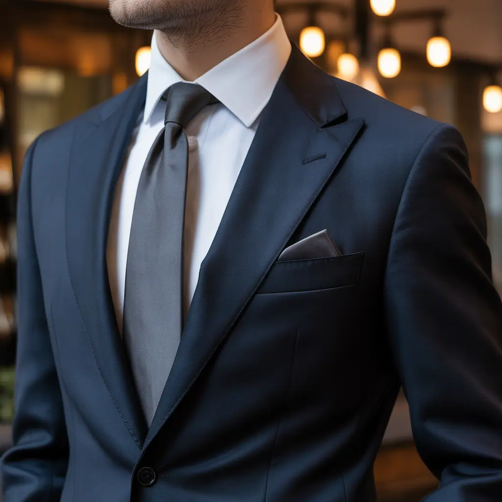 dark blue suit