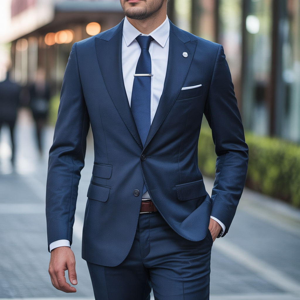 dark blue suit