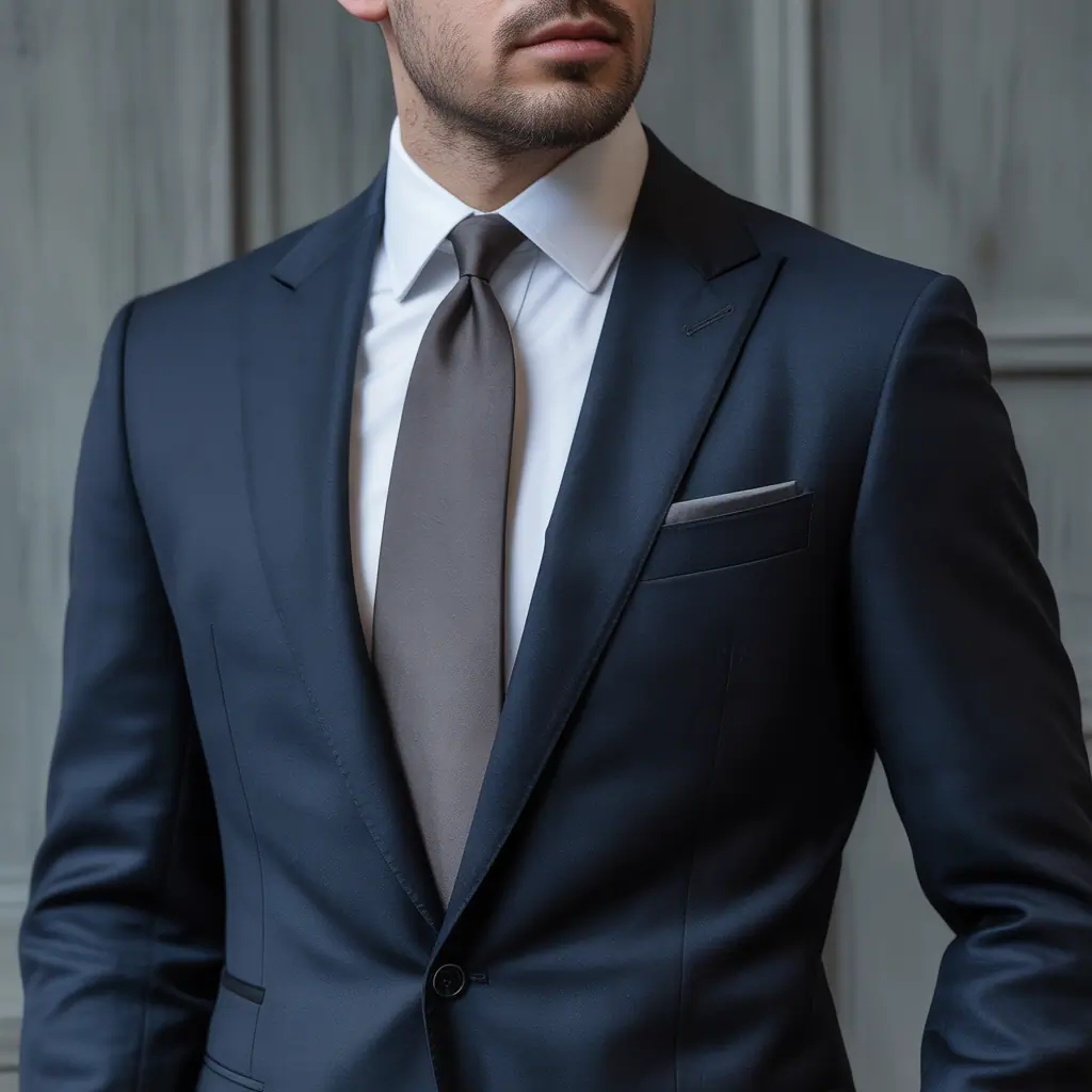 dark blue suit