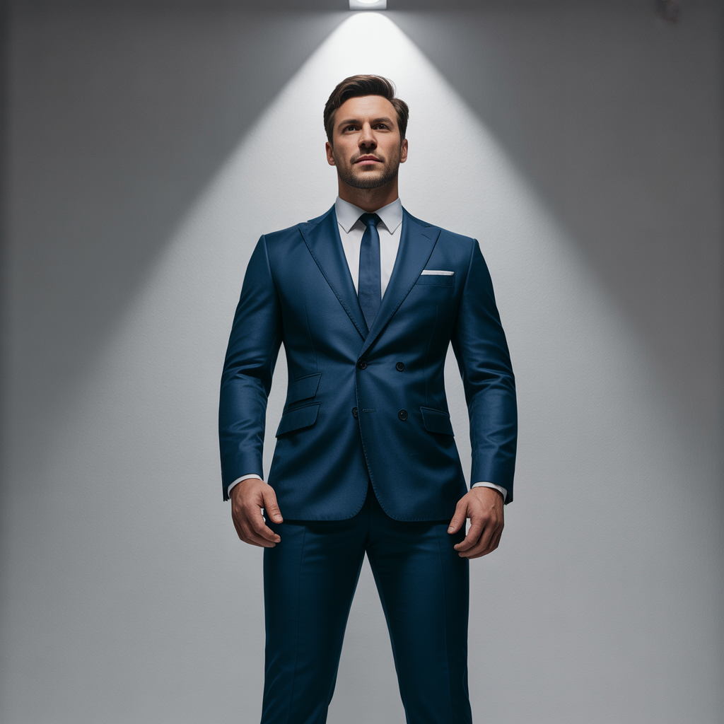 dark blue suit