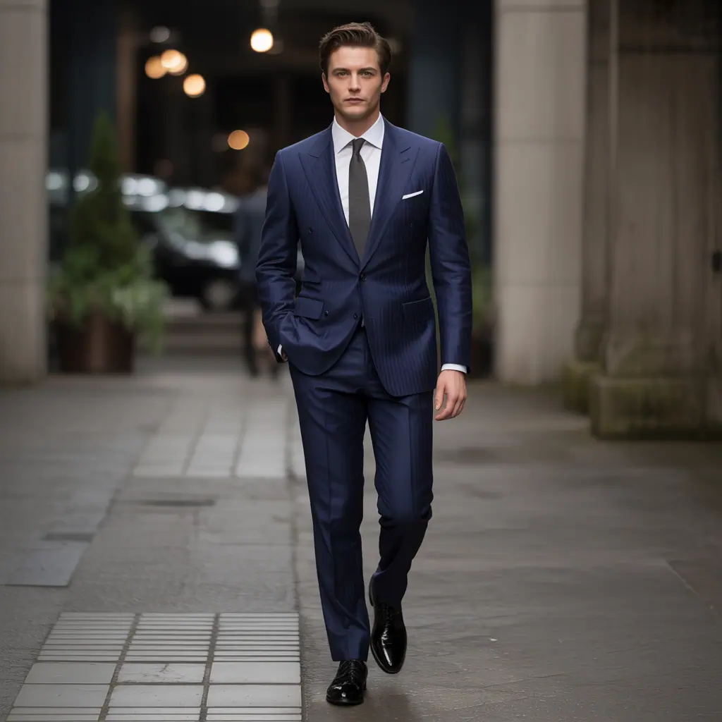 dark blue suit