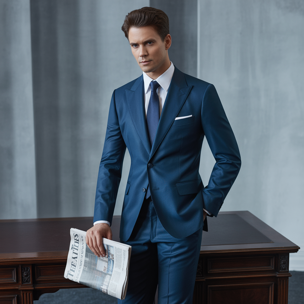 dark blue suit