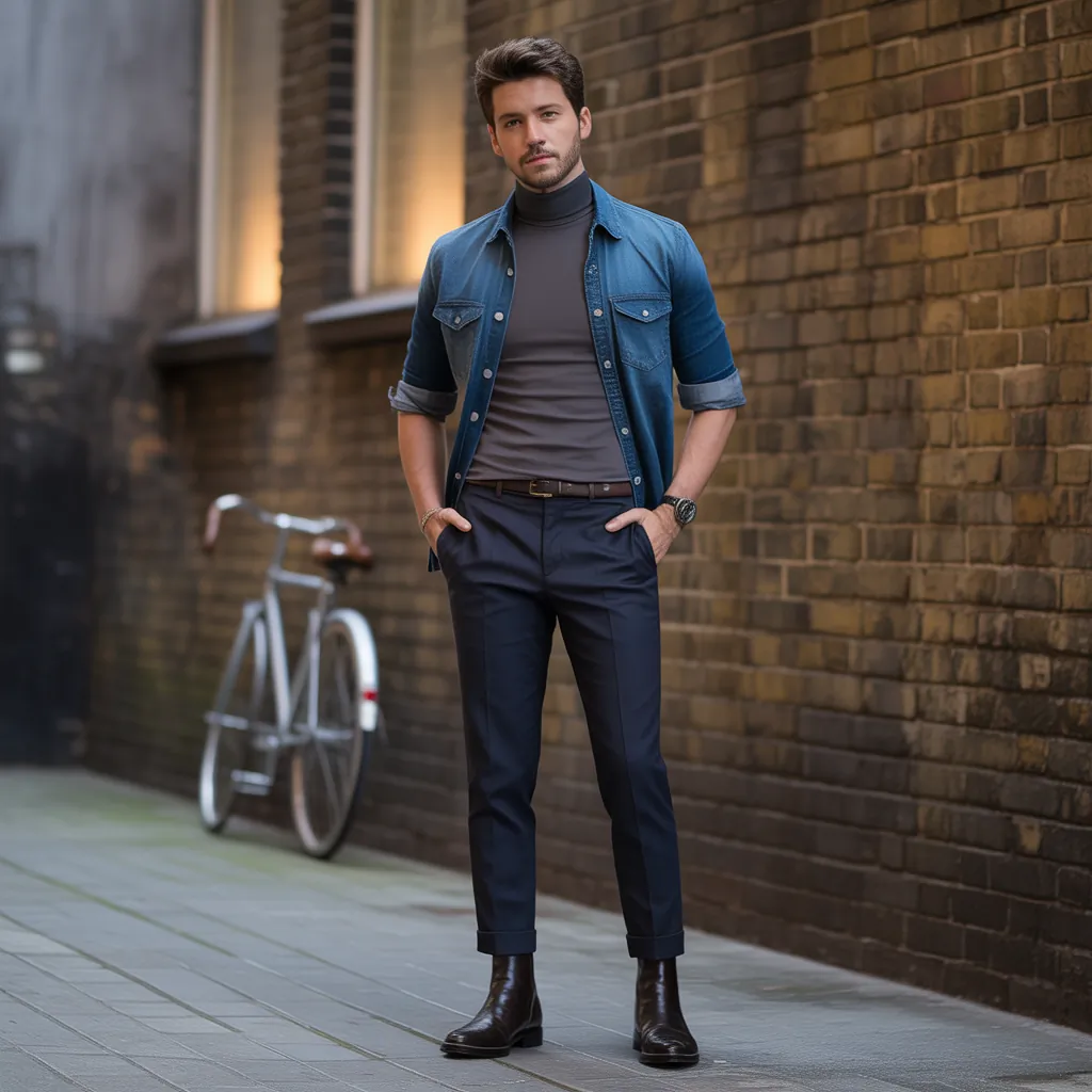 denim shirt men looks