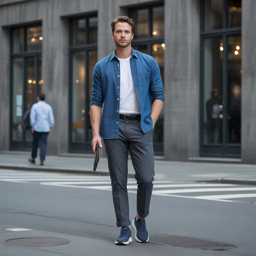 denim shirt men looks