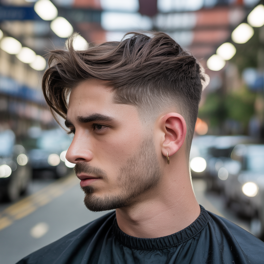 fade haircut ideas with long hair on top