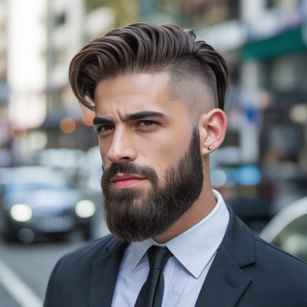 flow haircut with beard ideas