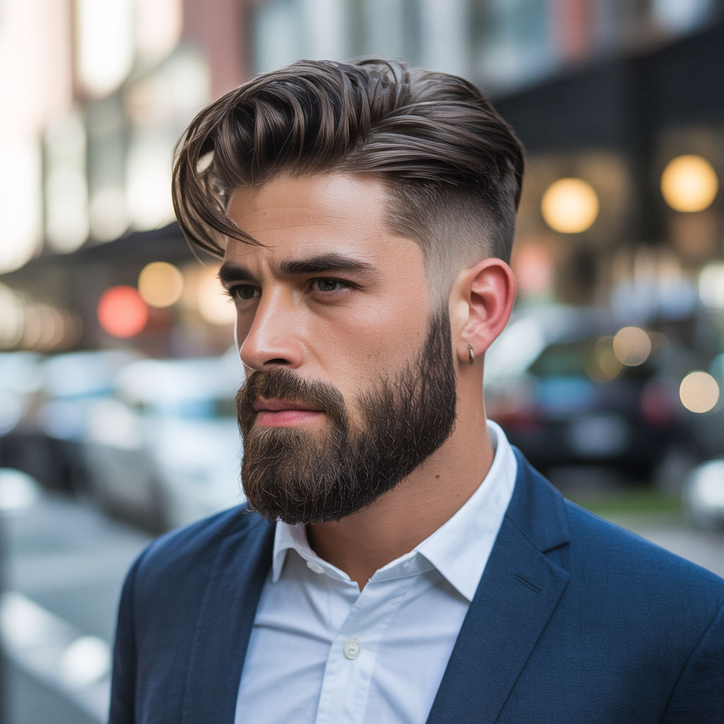 flow haircut with beard ideas