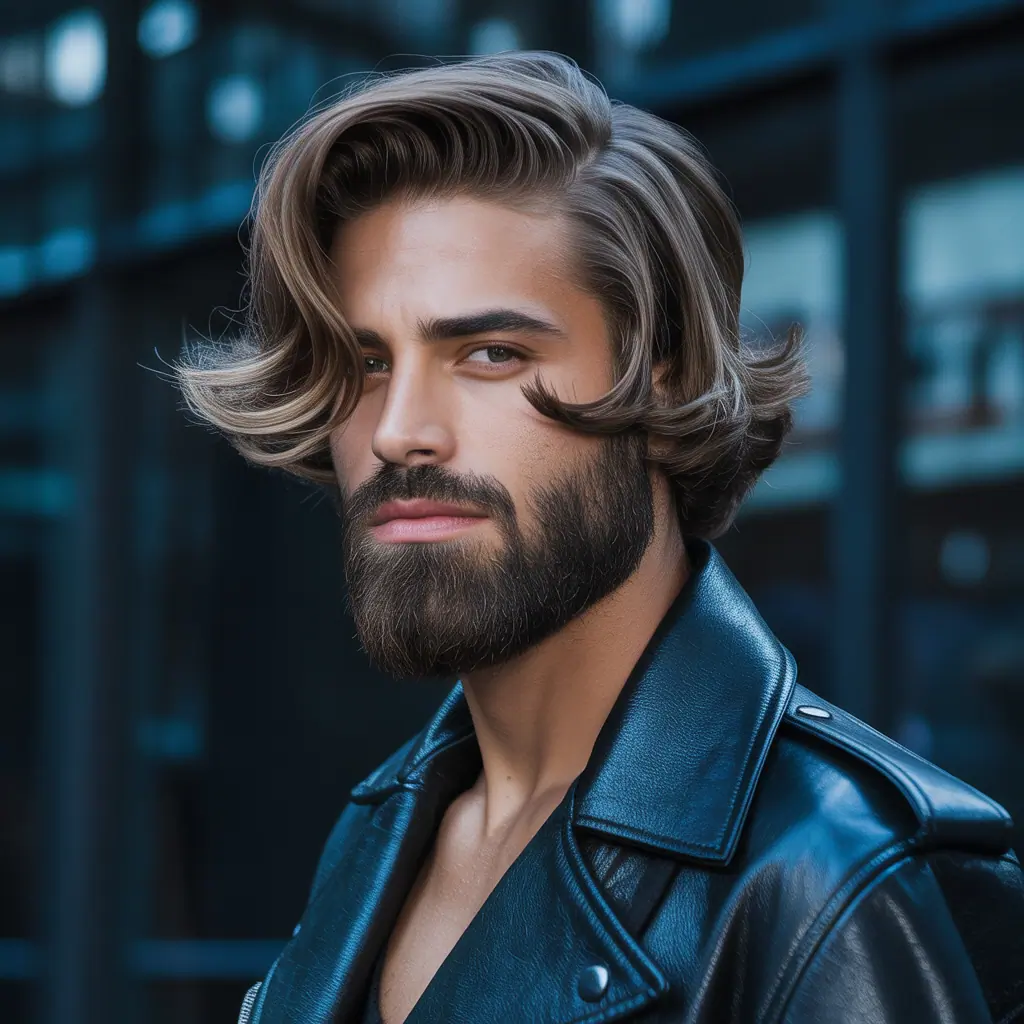 flow haircut with beard ideas