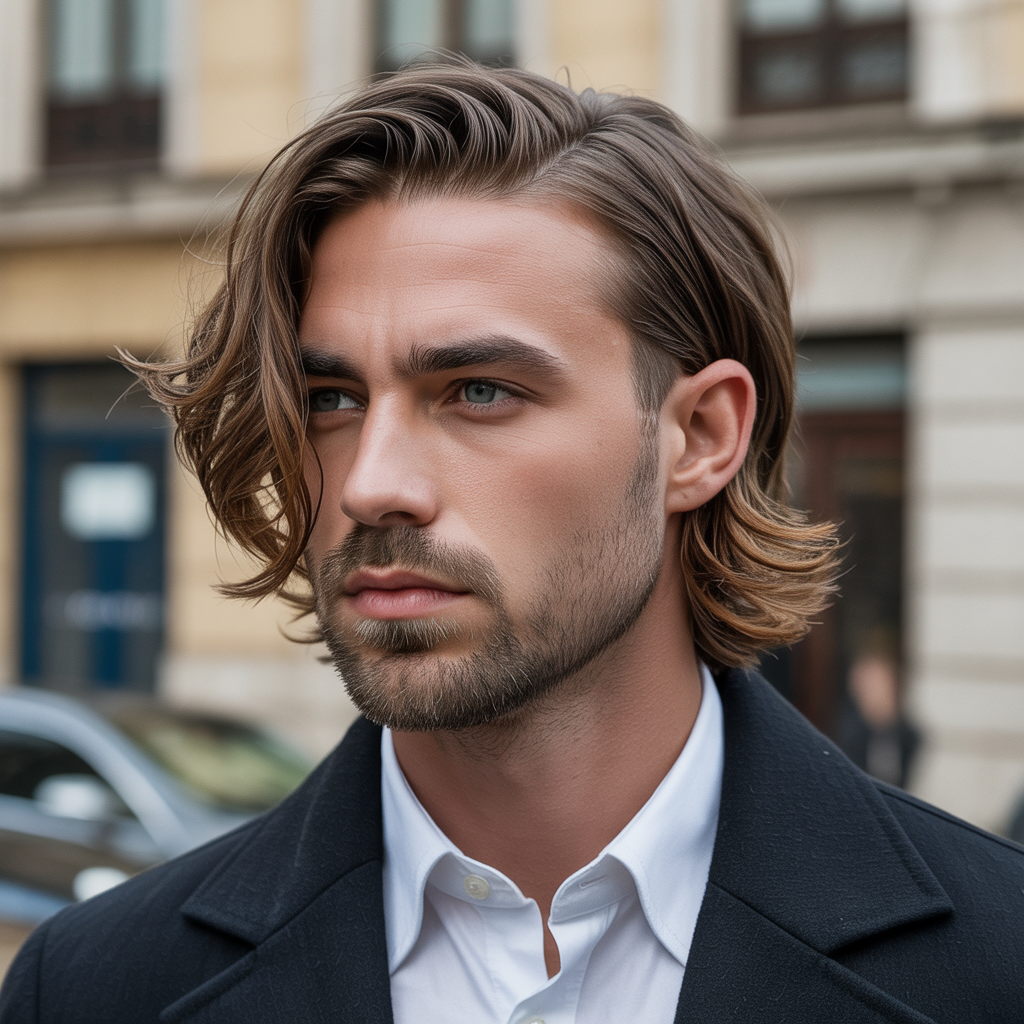 flow haircut with beard ideas