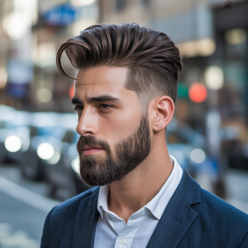 flow haircut with beard ideas