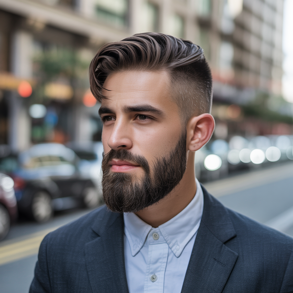 flow haircut with beard ideas