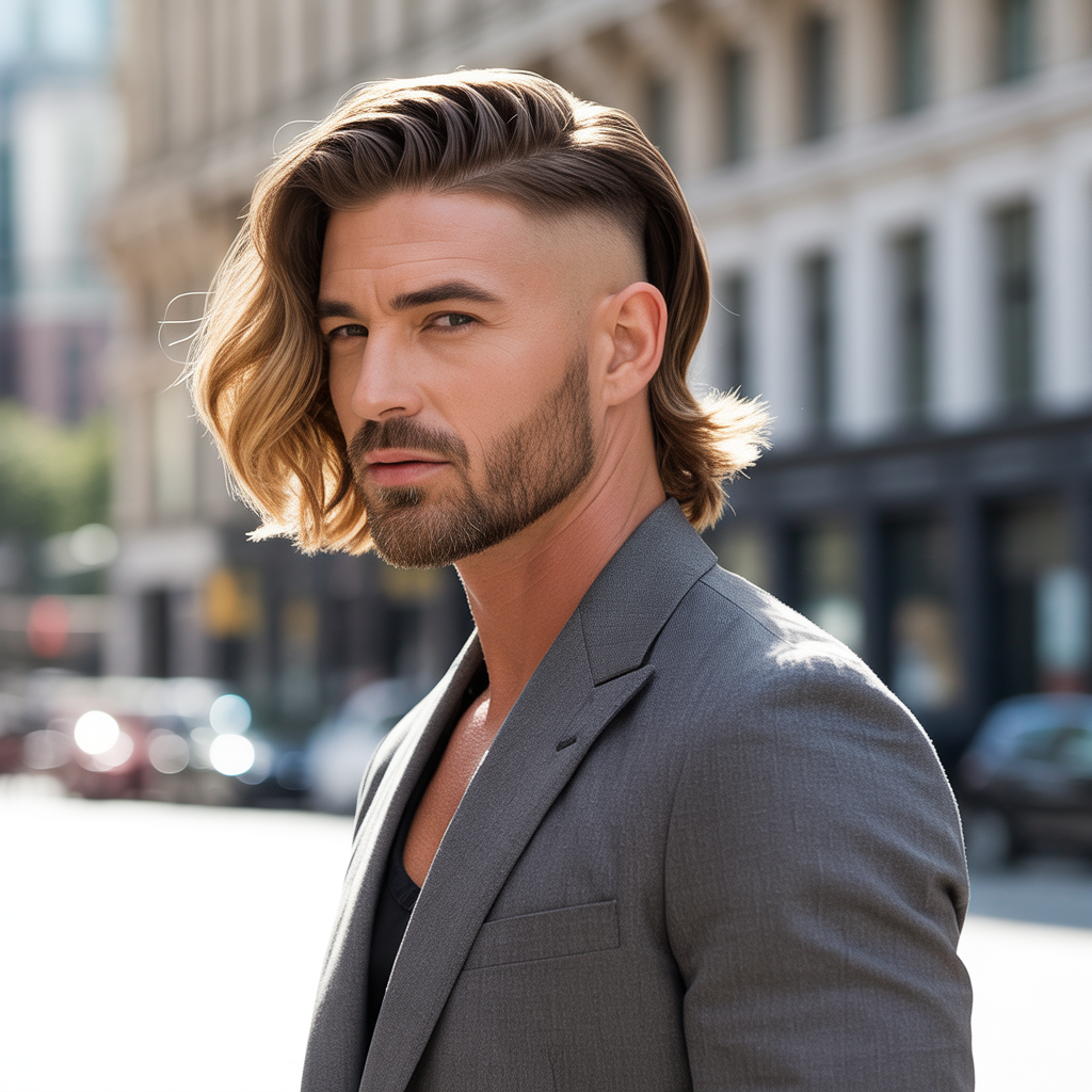 flow haircut with beard ideas