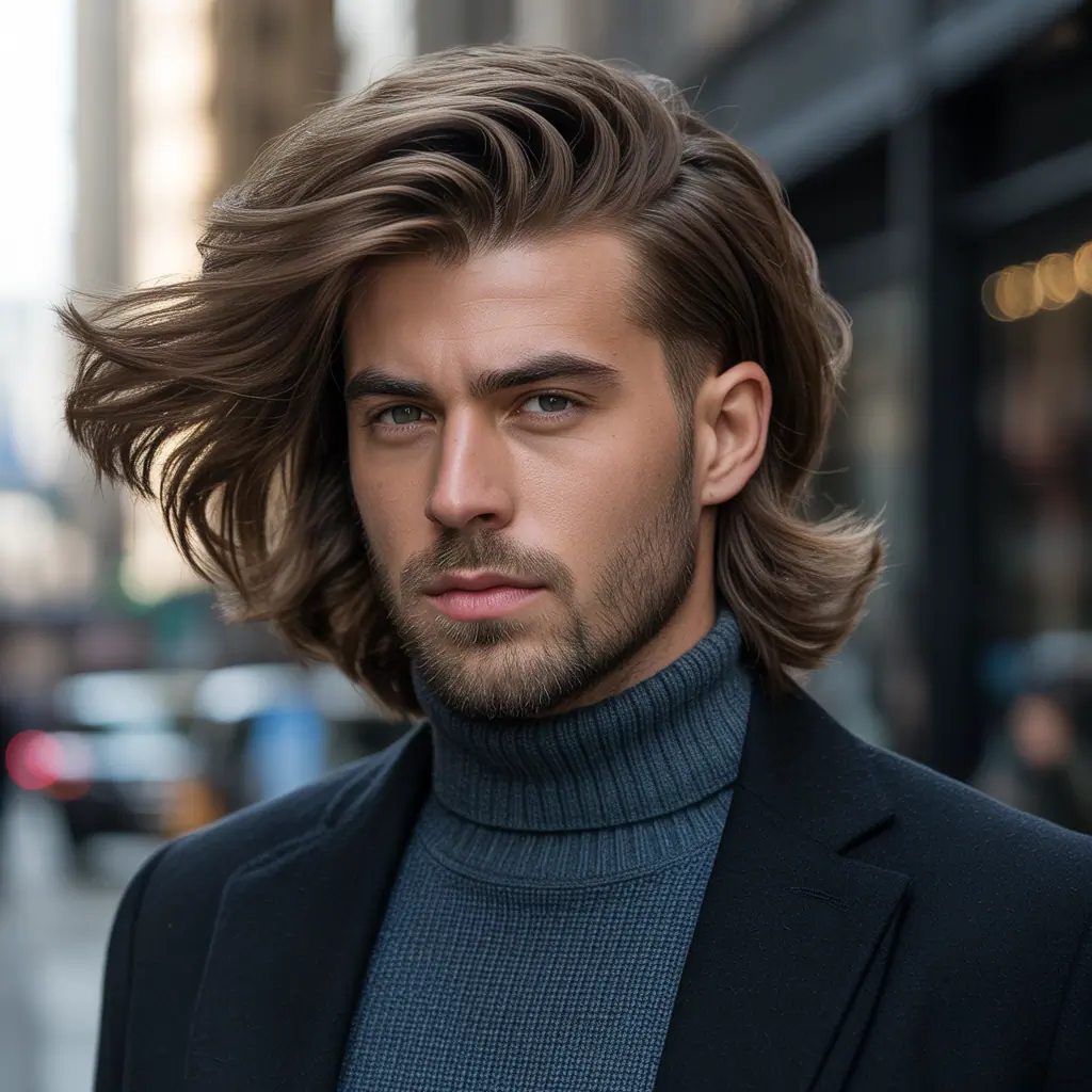 flow haircut with beard ideas