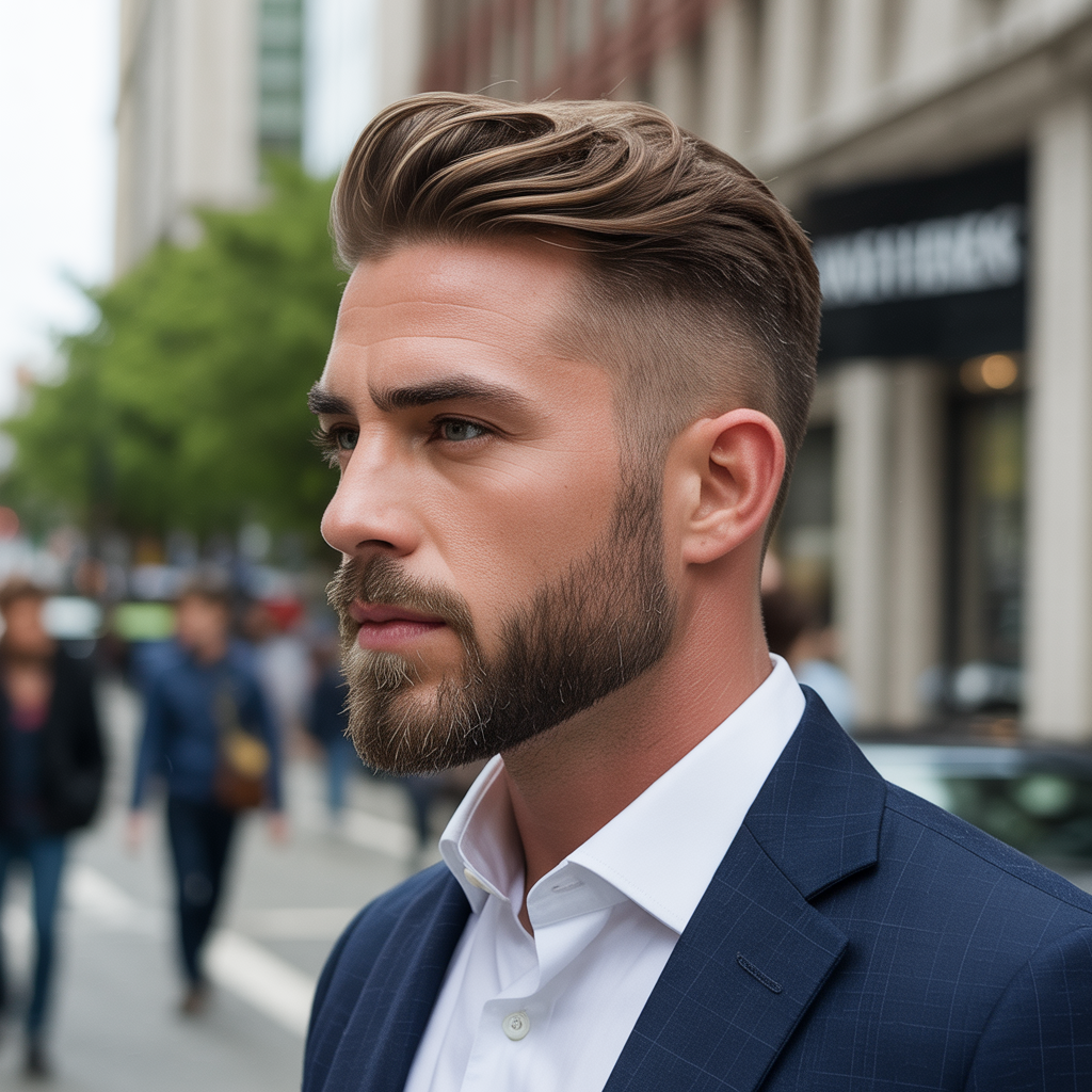 flow haircut with beard ideas