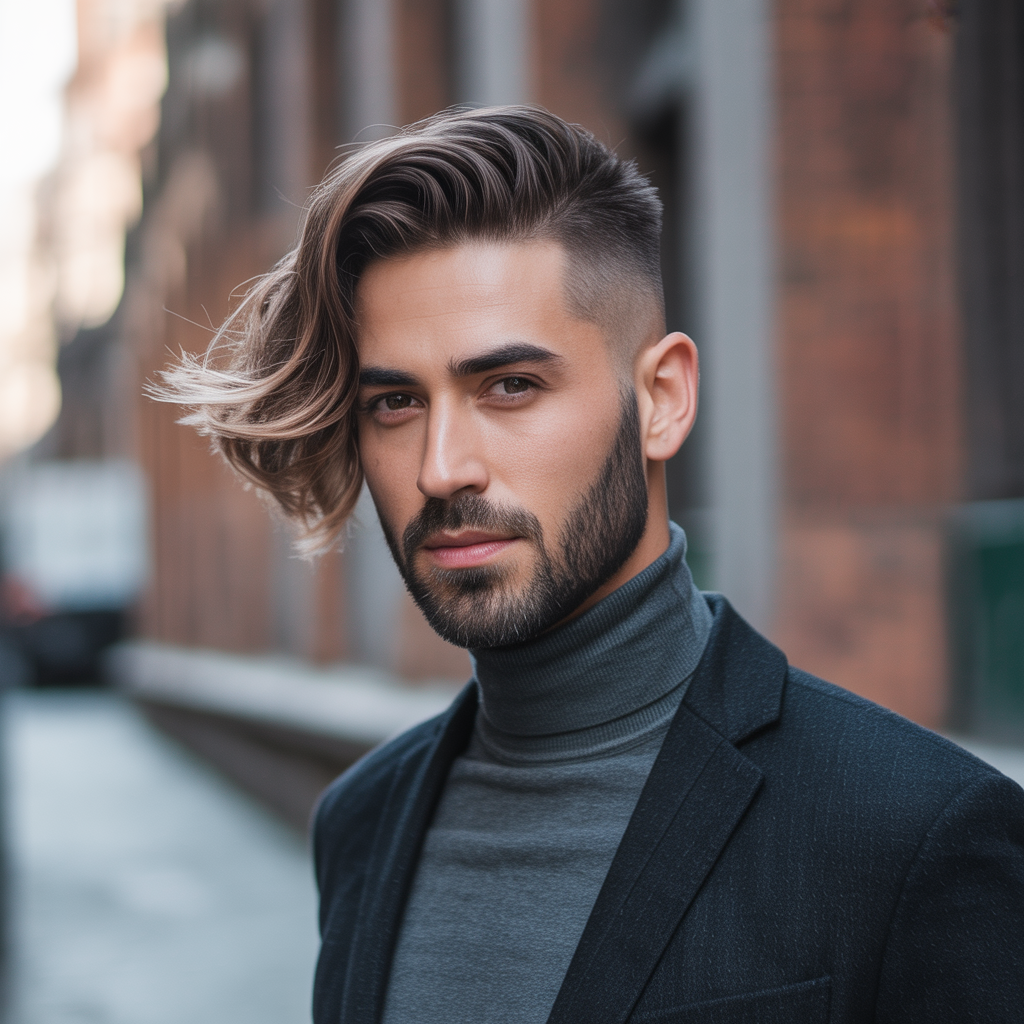 flow haircut with beard ideas