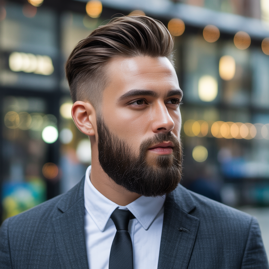 flow haircut with beard ideas