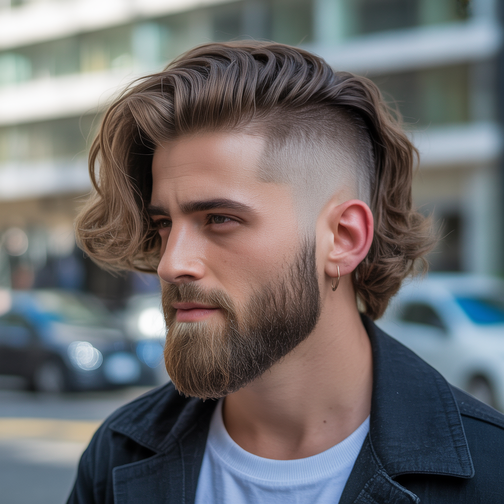 flow haircut with beard ideas