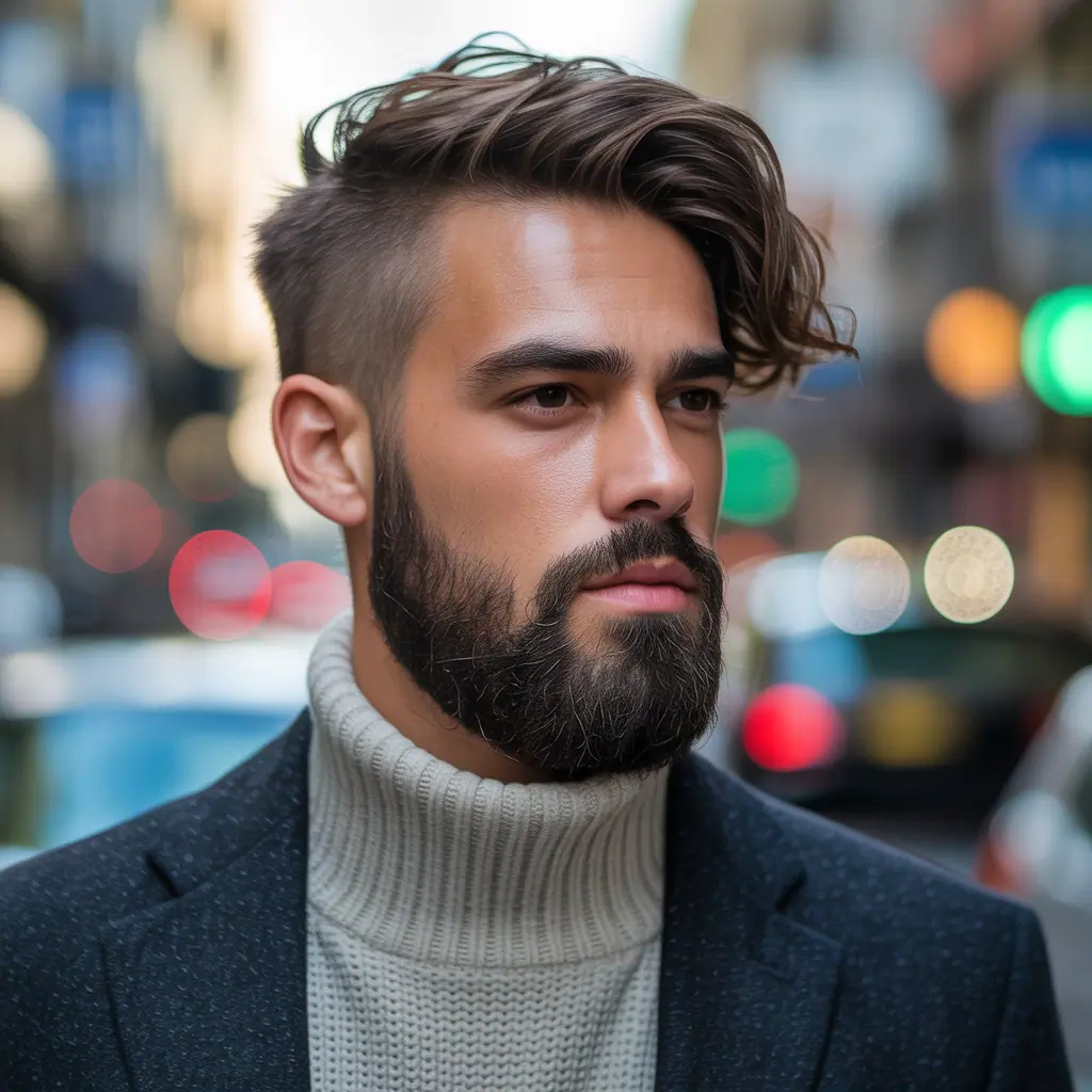 flow haircut with beard ideas