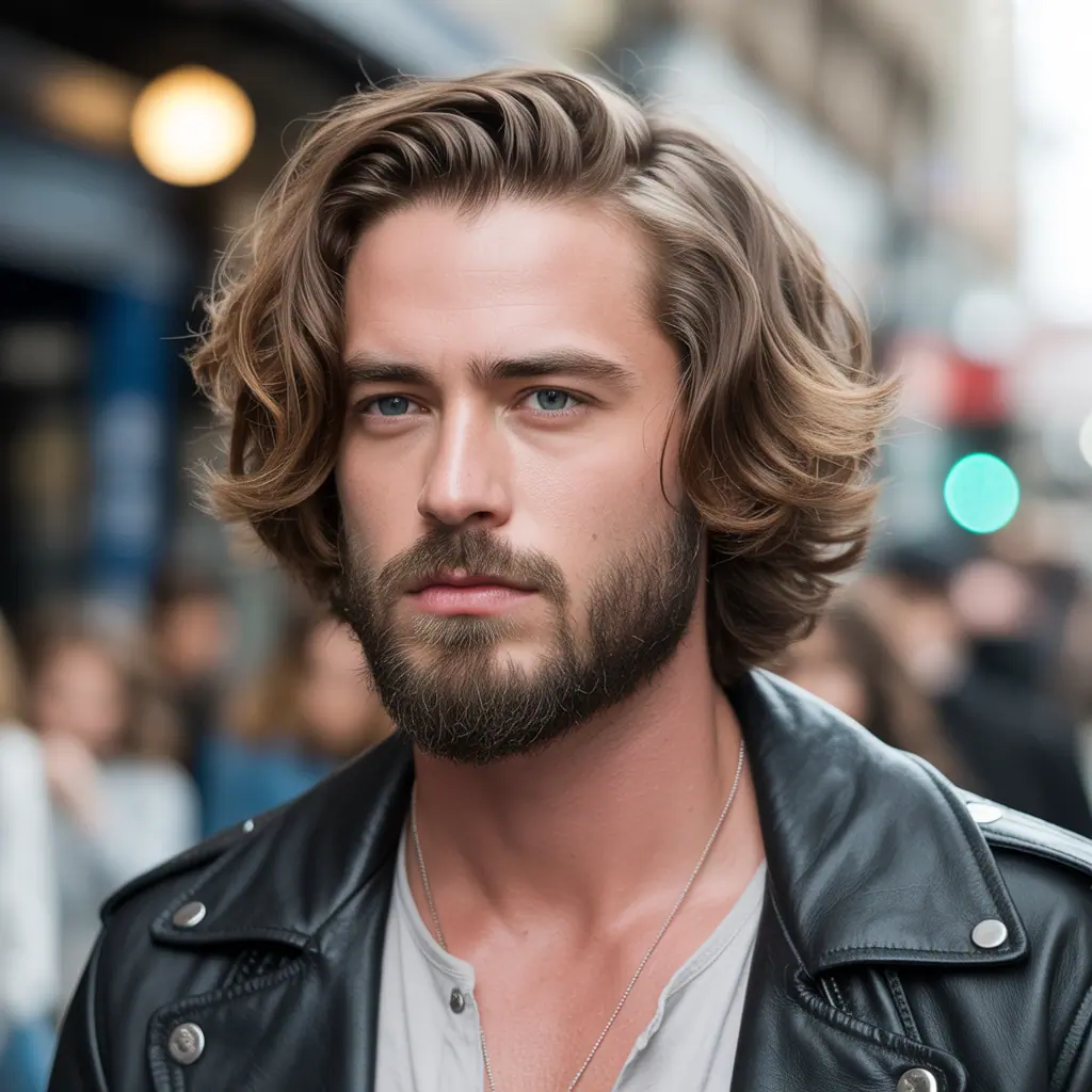 flow haircut with beard ideas