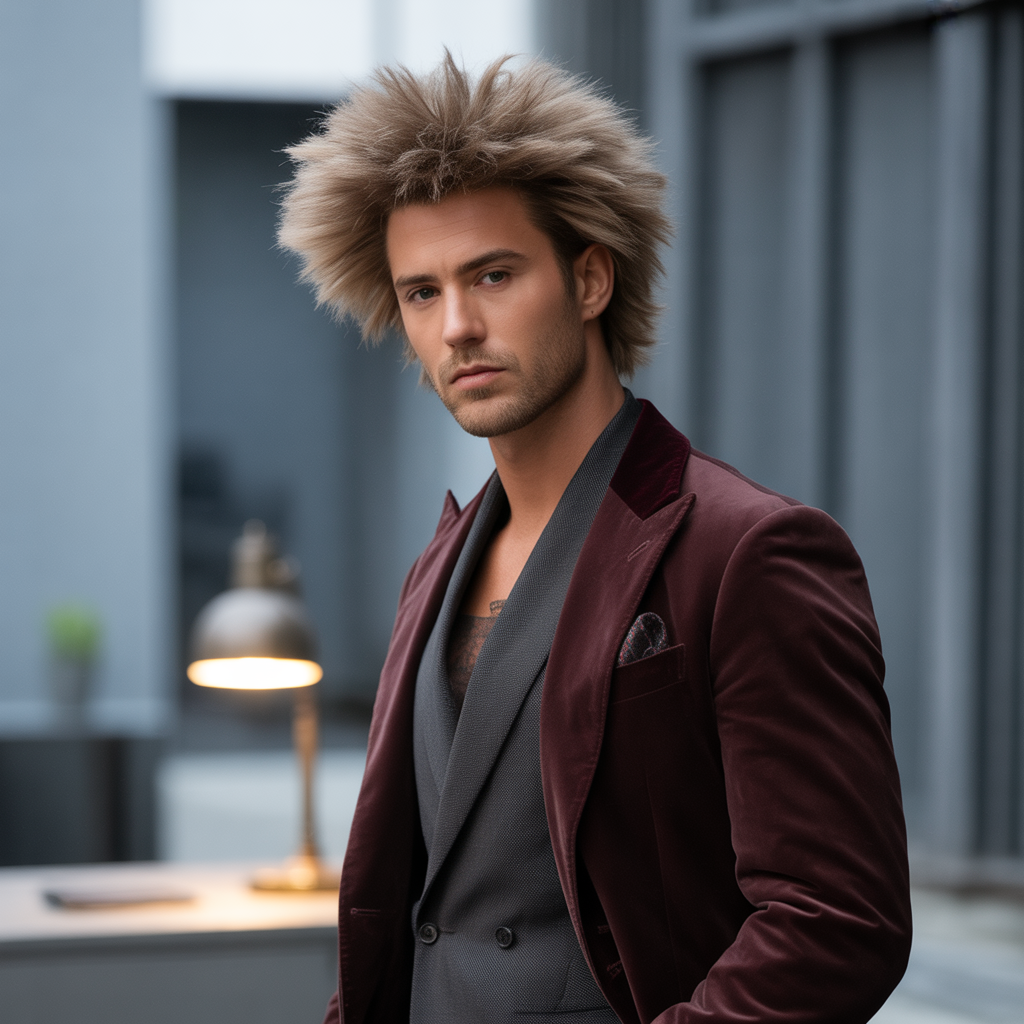 fluffy hair men