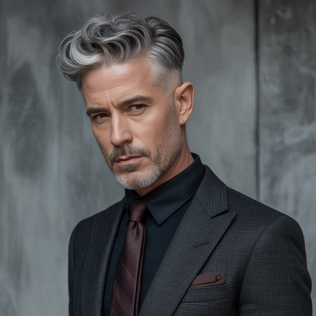 gray hairstyles men