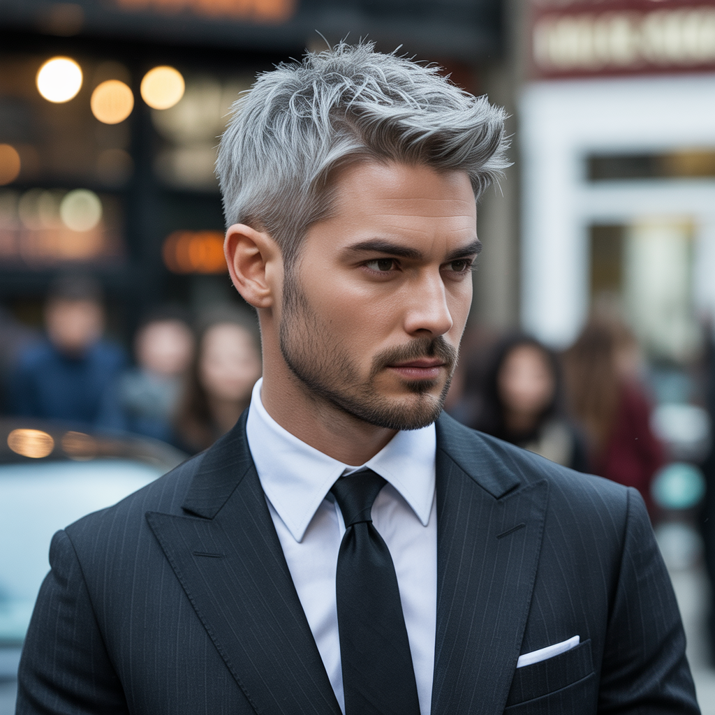 gray hairstyles men