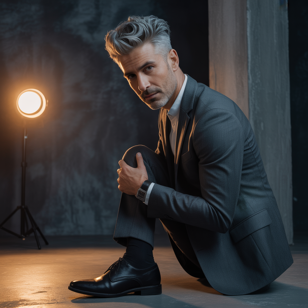 gray hairstyles men