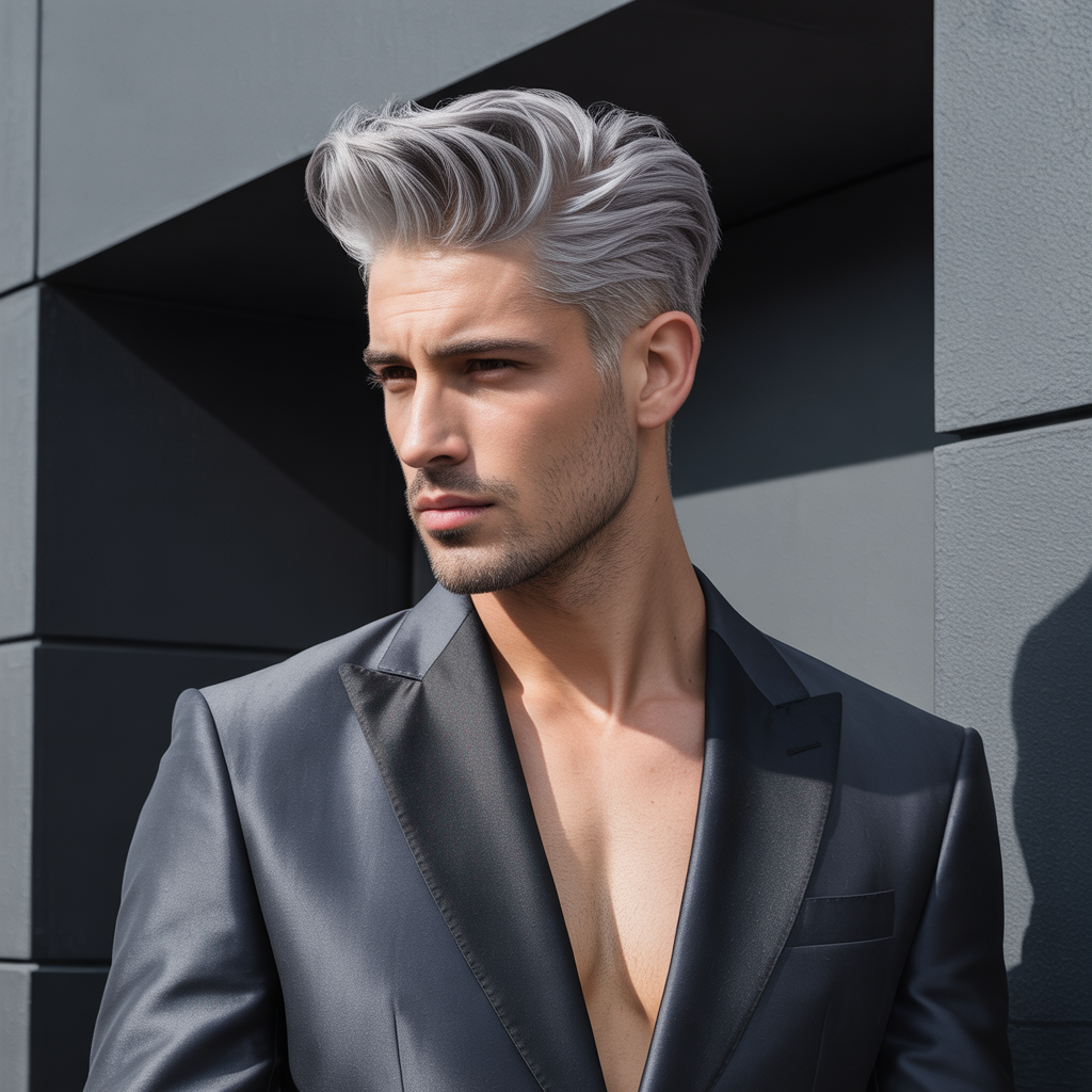 gray hairstyles men