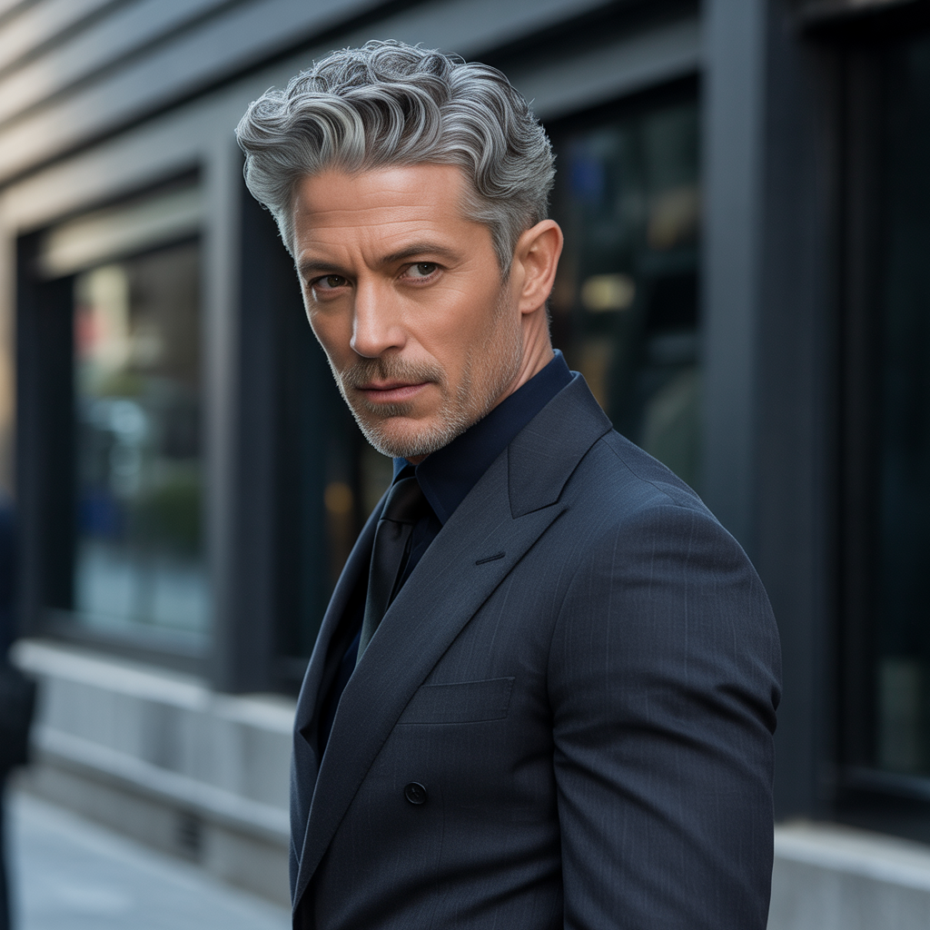 gray hairstyles men