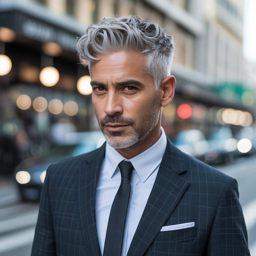 gray hairstyles men
