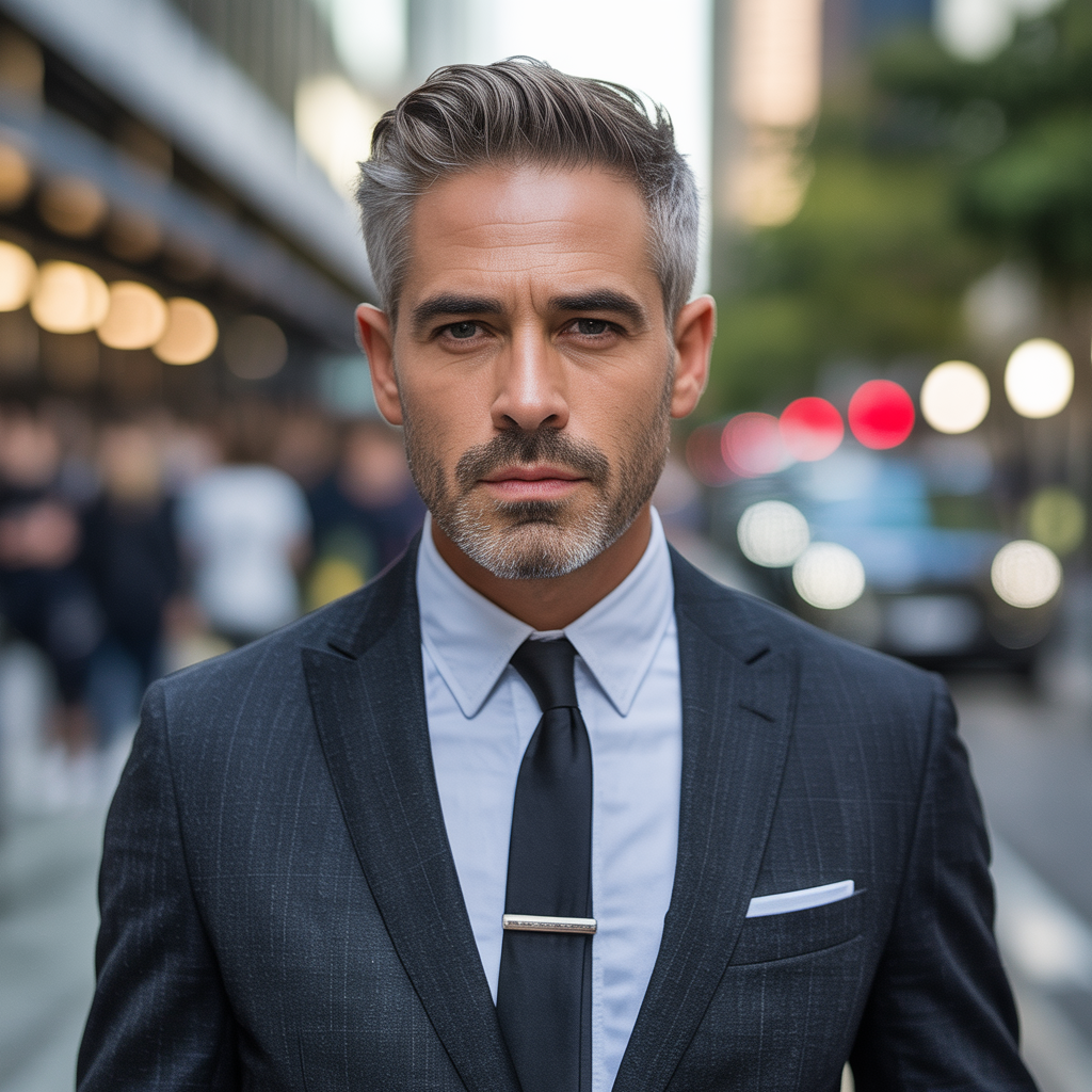 gray hairstyles men