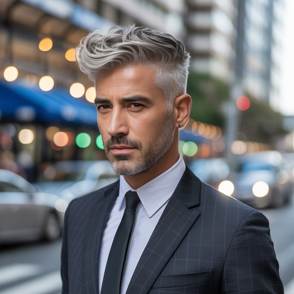gray hairstyles men