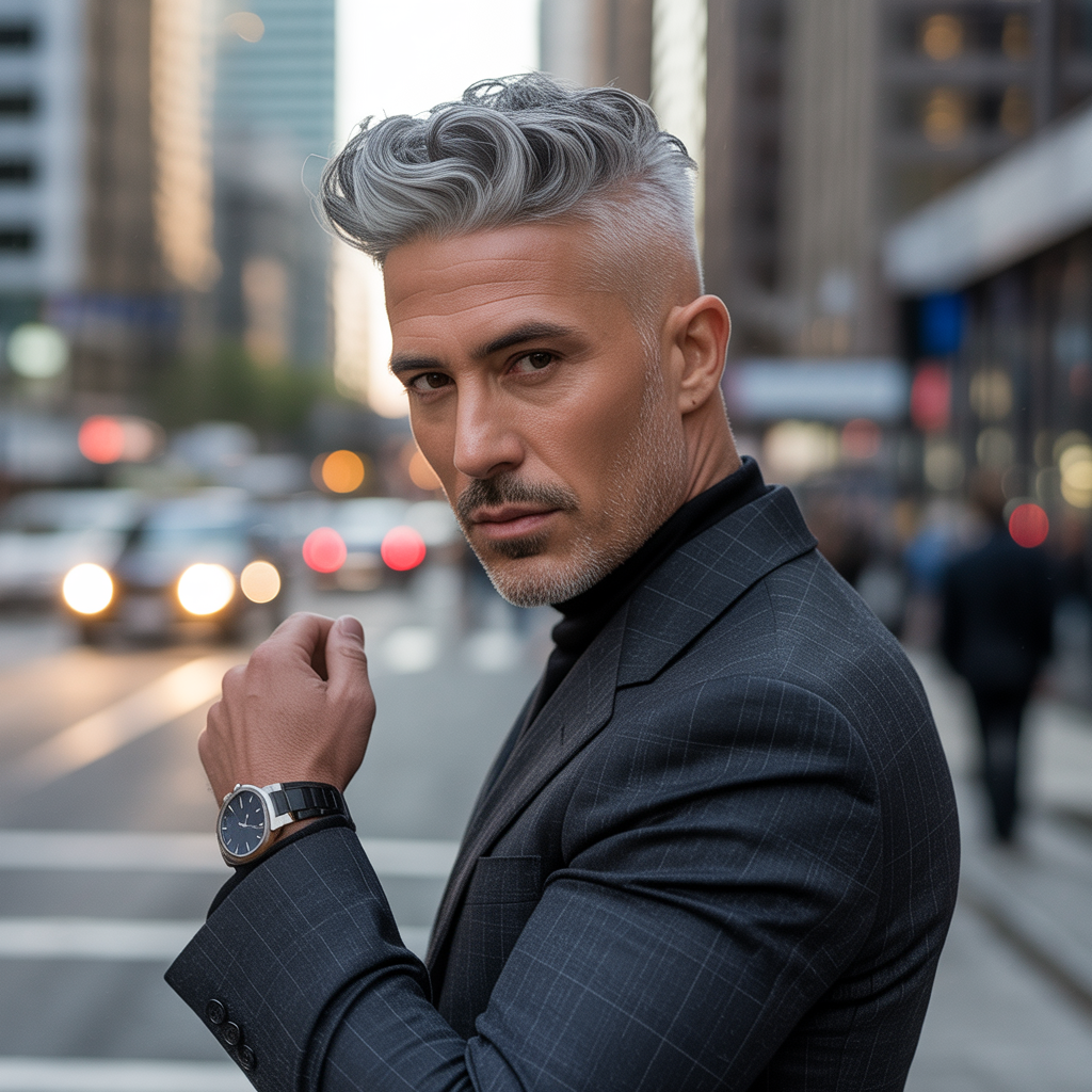 gray hairstyles men