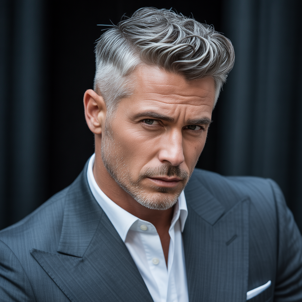gray hairstyles men